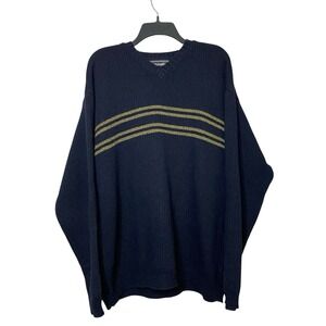 vintage abercrombie and fitch Sweater Men's Sz XL Lambswool Blend Navy‎ V Neck